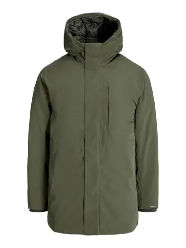 JACK & JONES Male Parka - Funktionsjacke mit Regular Fit und Kapuze, aus recyceltem Polyester für umweltbewusste Modebewusste.