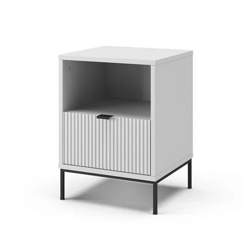 Vicco Nachtschrank Eliza, Weiß, 40 x 55 cm mit 1 Schublade - Eleganter Nachtschrank für Ihr Schlafzimmer, vielseitig einsetzbar als Beistelltisch, stabil und stilvoll – für mehr Ordnung und Dekoration im Zuhause.