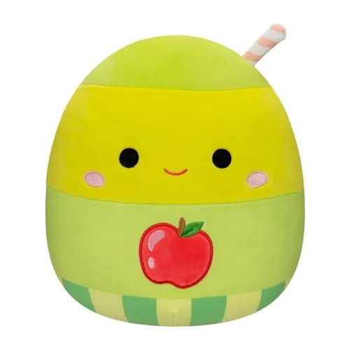 Squishmallows Jean The Apple Saftbox, 19,1 cm - Stofftiere & Teddybären, ultrasoft und ideal zum Kuscheln und Spielen auf Reisen oder bei Filmabenden.