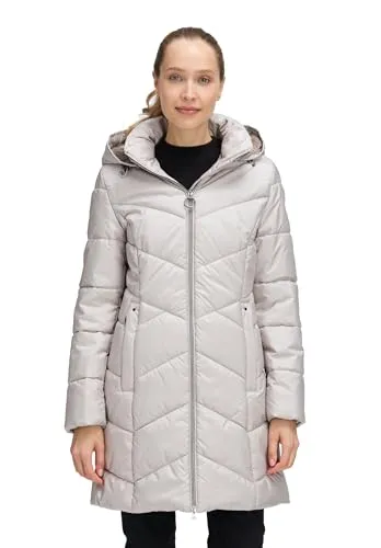 Betty Barclay Damen Outdoorjacke mit Abnehmbarer Kapuze 46, Silver Cloud