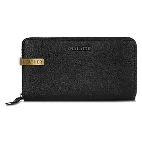 Police große Leder Geldbörse Damen - Schwarz, RFID-Schutz - Damen-Geldbörsen mit 16 Kartenfächern und praktischem Reißverschlussfach. Hochwertiges, handgefertigtes Leder sorgt für Langlebigkeit und stilvolle Eleganz.