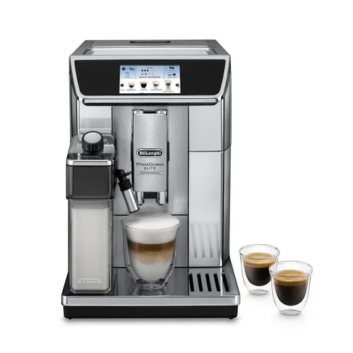 DeLonghi PrimaDonna Elite Experience ECAM 650.85.MS - Kaffeevollautomat mit 19 Bar Druck, 12 Getränke auf Knopfdruck und Smart App Steuerung für individuellen Kaffeegenuss