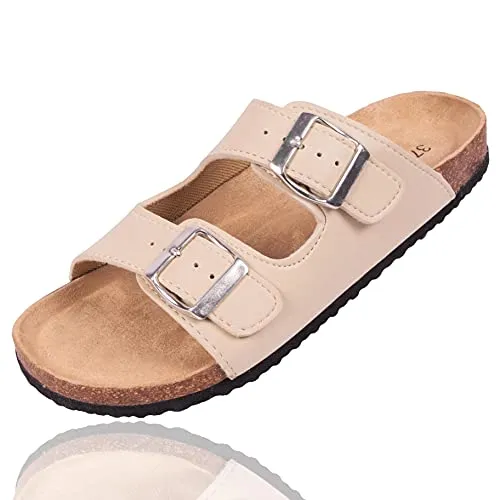 Bock op Kölle Schuhe Schöne Damen Pantoletten Blumen oder Pastell, praktische Arbeitsschuhe, Hausschuhe (Sand (beige), Numeric_37)