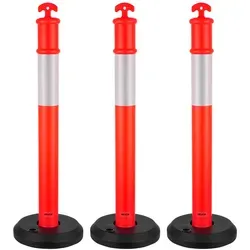 VEVOR Verkehrsleitpfosten 3 Stk. mit befüllbarem Sockel von Vevor
