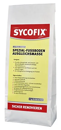 Express-Direkt Spezial Ausgleichsmasse, 5 kg Direkt auf Fliesen, 1 – 10 mm, selbstnivellierend, Innen, keine Vorgrundierung nötig, alle Untergründe, geeignet für Fußbodenheizung, Bodenausgleichmasse