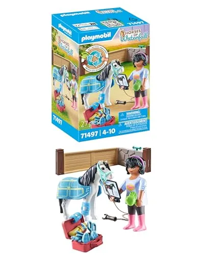 PLAYMOBIL Horses of Waterfall 71497 - Pferde-Therapeutin Set mit liebevoller Versorgung, ideal für kreative Spielmomente und robuste Qualität