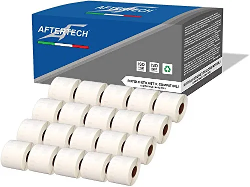 Aftertech 20 x 99014, 54 x 101 mm, kompatible Klebeetiketten (220 Etiketten/Rolle = 4400 insgesamt) für Dymo LabelWriter Seiko SLP Etikettiermaschinen S0722435 20x99014