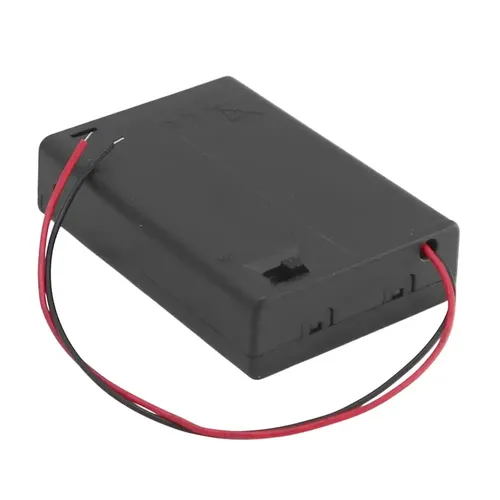 Batteriehalter-Gehäuse, für 3x AA (Mignon), mit Schalter und Anschlusslitzen