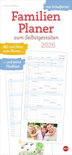 Familienplaner zum Selbstgestalten 2026 - Kalender basteln: Kreativer Blanko-Kalender mit extra Titelblatt für individuelle Gestaltung und viel Platz für Notizen.