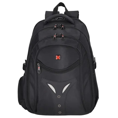 Travel N Meet Reisetasche - Hochwertiger Sportrucksack aus abwaschbarem Polyester, ideal für Sport und Freizeit. Mit praktischem Notebookfach und großzügigem Platzangebot (32x45x31cm) in elegantem Schwarz.