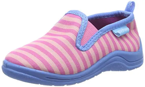 Playshoes Hausschuhe Unisex Kinder Hausschuh, Pink Ringel, 20/21 EU