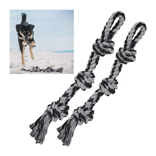 Hundespielzeug seil Zerrspielzeug für Hunde Hundetaue Set 70 cm 750 g robust