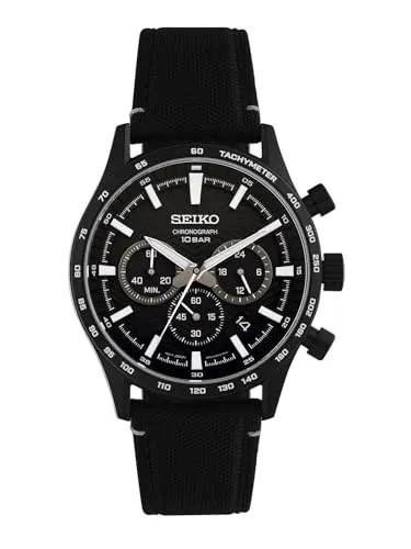 Seiko SSB417P1 Herren Armbanduhr - Hochwertige Armbanduhr für Herren mit chronographischer Anzeige, Lederarmband und 10 bar Wasserdichtigkeit – ideal für stilvolle Anlässe und den Alltag.