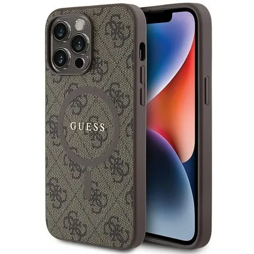 Original GUESS Case GUHMP14LG4GFRW für iPhone 14 Pro - Handytasche, stilvolles Design und kompatibel mit MagSafe für optimalen Schutz und einfache Handhabung.