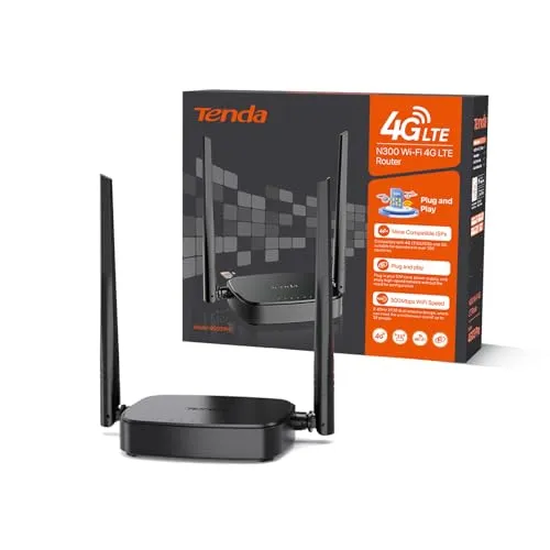 Tenda 4G03 Pro 4G LTE Router - 4G LTE Router für Nano-SIM-Karten, Plug & Play, bis zu 150 Mbit/s Downloadgeschwindigkeit, ideal für mobiles Internet überall, perfekt für Telearbeit und Reisen.
