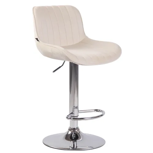 CLP Barhocker Lentini Samt - Höhenverstellbar, 360° drehbar, Fußstütze, Creme - Eleganter Barhocker mit Samtbezug, höhenverstellbar und drehbar für optimalen Komfort. Ideal für stilvolle Räume, pflegeleicht und langlebig.