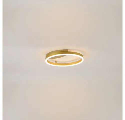 s.luce Deckenleuchte LED Ring Wandlampe & Deckenleuchte Dimmbar modern rund Gold, Warmweiß