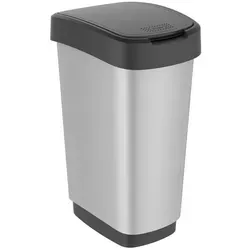 Rotho Twist Mülleimer 50l mit Deckel - Haushaltszubehör: Geräuschloses Schließen und platzsparendes Design – ideal für eine hygienische Müllentsorgung im modernen Zuhause.
