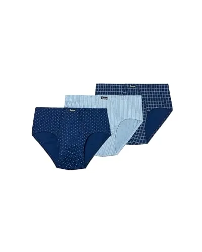 Abanderado Offener Slip mit originellem Druck, offener Slip für Herren (3 Stück), Geometrische Blaue Mischung, 56
