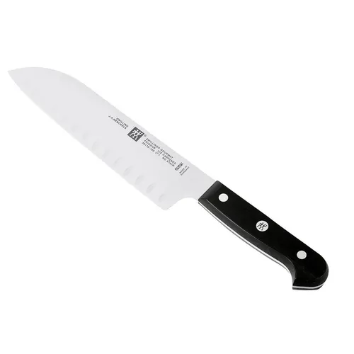 Zwilling Santokumesser Gourmet 18cm - Küchen-Servierbesteck mit FRIODUR® eisgehärteter Klinge aus rostfreiem Spezialstahl für höchste Schnitthaltigkeit und Präzision, ideal für anspruchsvolle Köche.