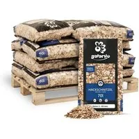 GALAMIO Holzhäcksel Farbig (Palette, 12-St) - Natürliche Holzhackschnitzel von GALAMIO® in verschiedenen Farben. Ideal zur Gestaltung von Beeten und Wegen, bieten sie eine langlebige und ästhetische Bodenabdeckung. Lieferung in praktischen 60-Liter-Säcken.