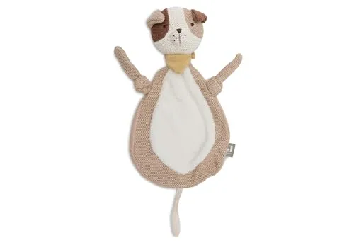 Produktbild Jollein Schmusetuch Baby Hund – Mick – Beige/Weiß – Kuscheltier & Schnullertuch – Extra Weich – Schnuffeltuch Baby – Geschenke zur Geburt – 28x13 cm
