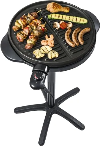 Steba VG 250 Elektrogrill, Schwarz, 40 cm Grillplatte | Deckel, Low-Fat, Stufenlose Temperaturregelung, Leichte Reinigung