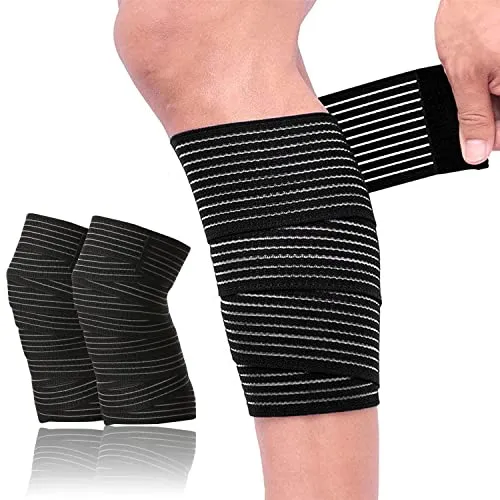 UOCAI 4er Pack Kniebandage, Kniestütze Sport Bandage, Kniebandage Kraftsport, Komprimierte Kniebandage für Arm, Ellbogen, Wade, Hand, Knöchel, Handgelenk, Knie