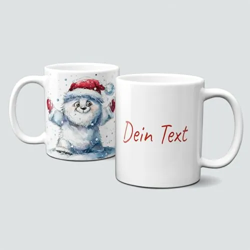 online-hut - Tasse - Kaffeebecher - Weihnachtstasse - Wintertasse - Weihnachten - xmas - Winter - Geschenkidee - Christmas - Yeti - Namenstasse - Personalisiert - LT-1497