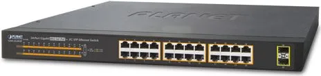 PLANET GSW-2620HP - 24-Port PoE+ Switch - Switches mit 24 x 10/100/1000 PoE+ Ports und 220 W Leistung, ideal für Netzwerkinstallationen in Büros oder für IP-Kameras.