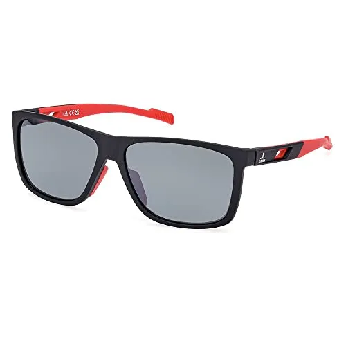 Adidas SP0067 Unisex-Sonnenbrille - Sportliche Eleganz in Schwarz - Sportbrillen mit vollem Rand aus robustem Kunststoff, ideal für aktive Freizeitgestaltungen und optimalen UV-Schutz.