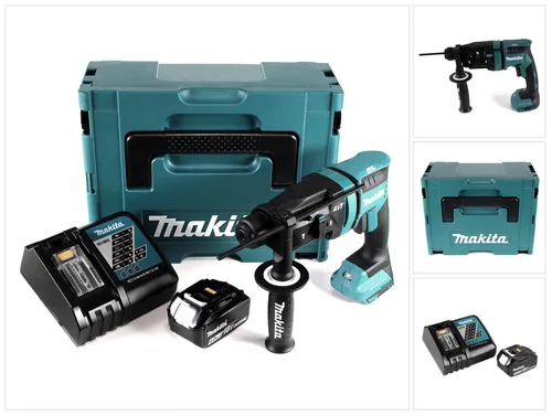 Makita DHR 182 RM1J Akku Bohrhammer 18V mit 4,0Ah Akku und Ladegerät - Kompakter Akku Bohrhammer mit bürstenlosem Motor für hohe Leistung und lange Lebensdauer. Inklusive Ladegerät und praktischem Makpac für einfachen Transport.