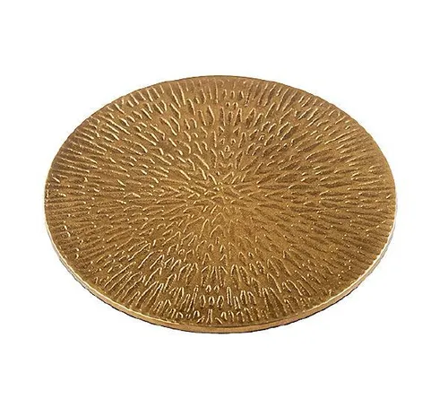 Kerzenteller Gold Aluplatte mit Struktur, Ø 10cm, NEU