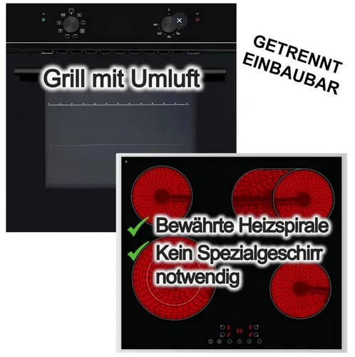Wolkenstein ECO Backofen-Set mit PKM Elektrokochfeld 60cm