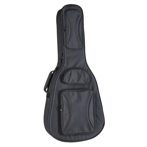 Fame Gigbag für Westerngitarre – Urban Full Black - Robuste Gigbag für Westerngitarre mit dicker Polsterung und Halsstütze. Wetterfest und mit drei Fächern für Zubehör. Ideal für sicheren Transport und stilvolle Aufbewahrung.