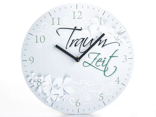 Wanduhr mit Motivationsspruch Traumzeit