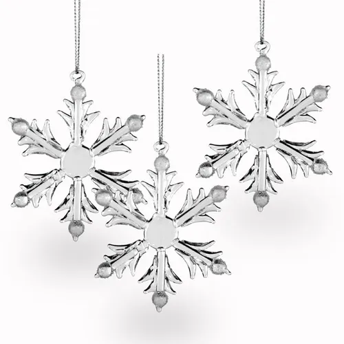 SIKORA Christbaumschmuck Weihnachtsbaum Anhänger Glas EISKRISTALL 3/Set 8cm