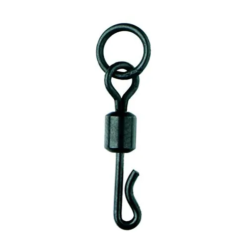 Mikado 10 x Quick Change Swivel with Ring Schwarze Karpfenwirbel #8