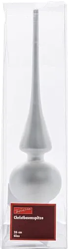 TrendLine Christbaumspitze 26 cm Glas Weiß Baumspitze Weihnachtsbaumspitze