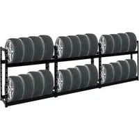 PROREGAL® Ablageregal MegaDeal 3x Reifenregal Tiger 100x110x35cm - Regal für bis zu 24 Reifen, stabil und platzsparend, ideal für die Lagerung von Sommer- und Winterreifen, einfach aufzubauen und kombinierbar mit anderen TIGER Produkten.