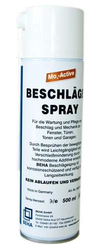Wartungsspray Rostlöser Beschläge Pflegespray für Tore, Scharniere 500ml