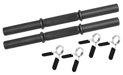 Bad Company Kurzhantelstange Black mit Federverschlüssen - 35 cm, 2 Stück - Für effektives Krafttraining zu Hause ✓ Die kompakte Kurzhantelstange bietet vielseitige Übungsmöglichkeiten und optimalen Grip durch gerändelte Griffe. Inklusive sicherem Federverschluss für sorgenfreies Training.