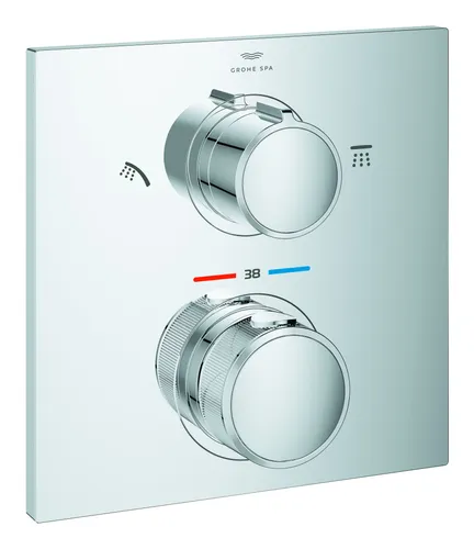 Grohe Allure Thermostat-Brausebatterie - Chrom, 2-Wege-Umstellung - Wannen- & Duscharmaturen, präzise Temperaturkontrolle für ein angenehmes Duscherlebnis