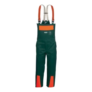 Forest Jack Schnittschutzlatzhose Des.A, Cl.1, 52, grün/orange - Kleidung für Förster, mit Schnittschutz nach Klasse 1 für optimale Sicherheit beim Arbeiten im Wald.