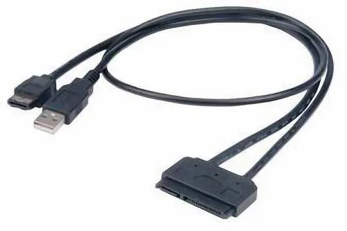 Akasa Festplatten/SSD Adapter [1x SATA-Kombi-Buchse 7+15pol. - 1x USB 2.0 Stecker A, eSATA-Stecker 7pol.] 0.40m