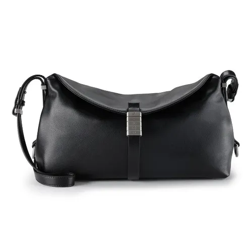 Pinko Saddle Schultertasche Damen - Schwarz 105049-A1ZX-Z99E - Elegante Pinko Saddle Schultertasche aus feinem Kalbsleder, ideal für stilvolle Auftritte. Edles Design in klassischem Schwarz mit matten Silberakzenten.