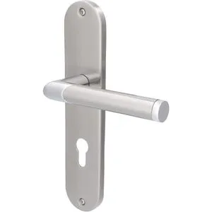 Alpertec Drückergarnitur Renofast I PZ, Edelstahl, mit Langschild, für Profilzylinder