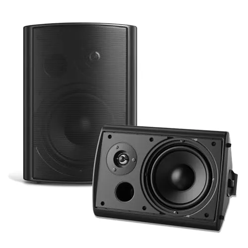 STUDIOFINIX 6,5 Zoll 400 Watt Wasserdicht Außenlautsprecher Outdoor-Lautsprecher 400W/Paar, Heavy Duty ABS Material für Patio Home Garage Poolside(Schwarz)