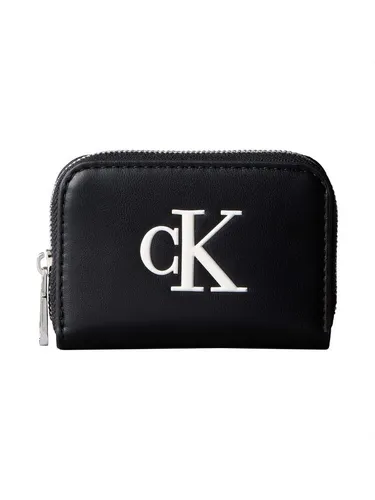 Calvin Klein Geldbörse BOLD CK MEDIUM ZIP AROUND, Damen Portemonnaie, Geldbeutel, Money Pocket mit CK-Logo