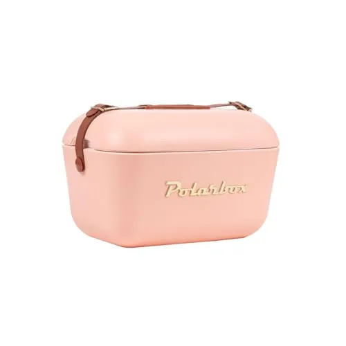 Kühlbox | Passive Kühlbox | Kühltaschen Polar in Retro Vintage Design aus Kunststoff mit polystyrol (Airpop) thermische Isolierung (Coral, 20 L)